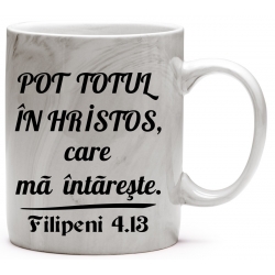 Cana marmorata nuanta gri, Pot totul in Hristos!